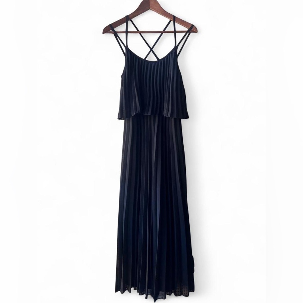 ASOS Black Pleated Wide Leg Jumpsuit - size 4